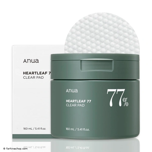 تونر پد تسکین دهنده و ضد التهاب آنوا Anua حاوی Heartleaf 77% حجم 160 میل _ فرهینا شاپ