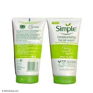 ژل شست‌وشوی صورت سیمپل مدل moisturising حجم 150 میل _ فرهینا شاپ